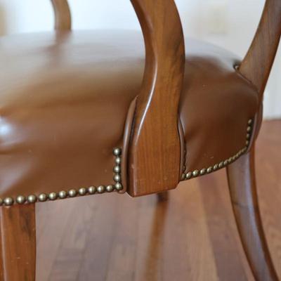 Brown Armchair with Nailhead Trim (See Details)