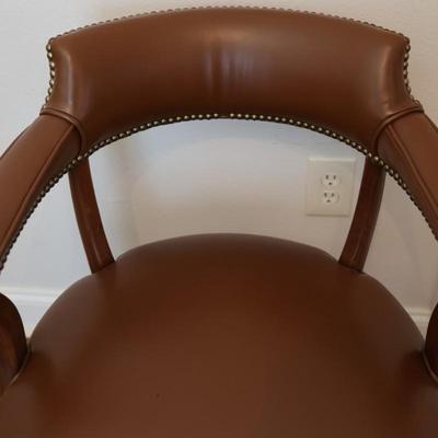 Brown Armchair with Nailhead Trim (See Details)