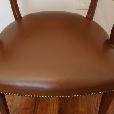 Brown Armchair with Nailhead Trim (See Details)