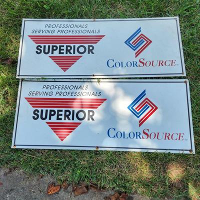2 Metal Signs Superior Color Source 36x14