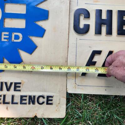3 Automotive Garage Service Station Plastic Signs w Raised Lettering