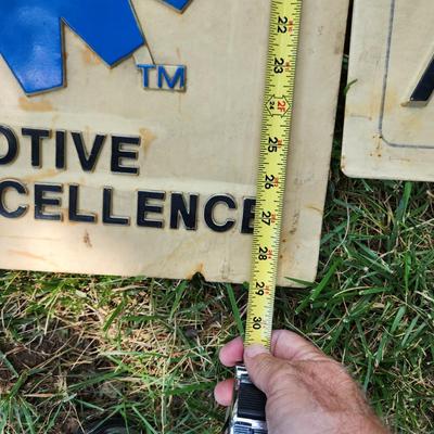 3 Automotive Garage Service Station Plastic Signs w Raised Lettering