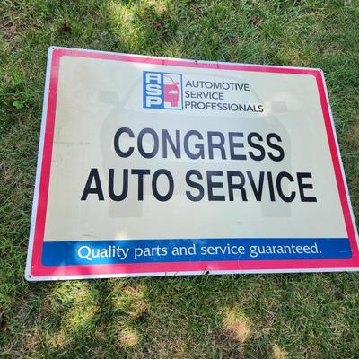 Metal ASP Sign Congress Auto Service Station Garage 48x36