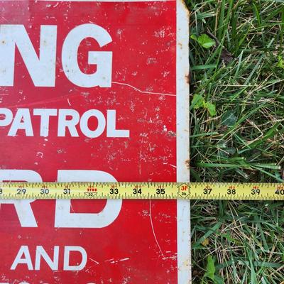 Metal Sign No Trespassing Guarded by K-9 Patrol Garage Man Cave Deco