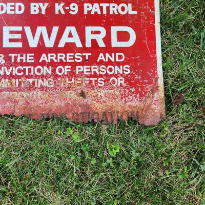 Metal Sign No Trespassing Guarded by K-9 Patrol Garage Man Cave Deco