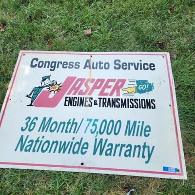 Jasper Engines & Transmissions Sign Coated Board NOT METAL
