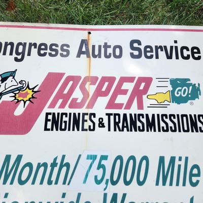 Jasper Engines & Transmissions Sign Coated Board NOT METAL
