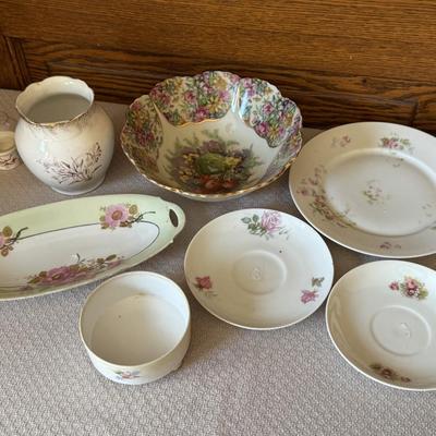 Vintage platters, bowls, vase