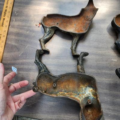 2 Cast Iron Metal Terrier Dogs