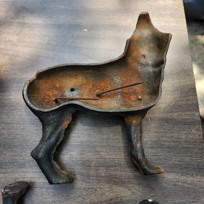 2 Cast Iron Metal Terrier Dogs