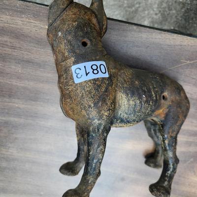 2 Cast Iron Metal Terrier Dogs
