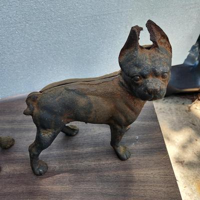 2 Cast Iron Metal Terrier Dogs