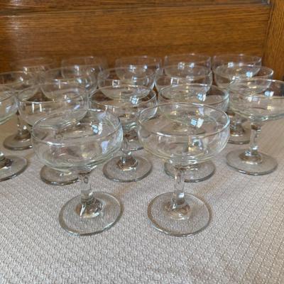 Large amount of wine glasses but could be used for table centerpiece.