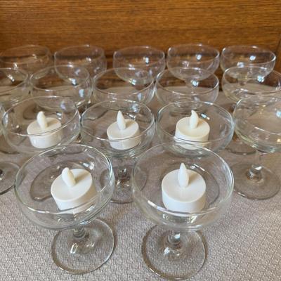 Large amount of wine glasses but could be used for table centerpiece.