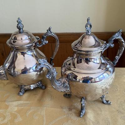 Rogers Co, silver plated teapots