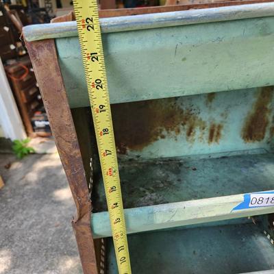 Antique Rustic Green Metal Vegetator 17x11x22