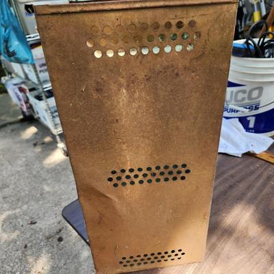 Antique Rustic Green Metal Vegetator 17x11x22