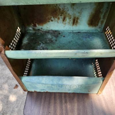 Antique Rustic Green Metal Vegetator 17x11x22