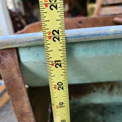 Antique Rustic Green Metal Vegetator 17x11x22