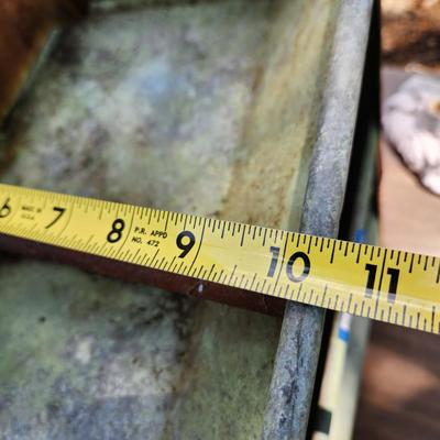 Antique Rustic Green Metal Vegetator 17x11x22
