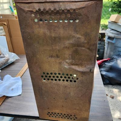 Antique Rustic Green Metal Vegetator 17x11x22
