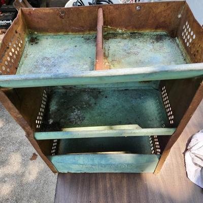 Antique Rustic Green Metal Vegetator 17x11x22