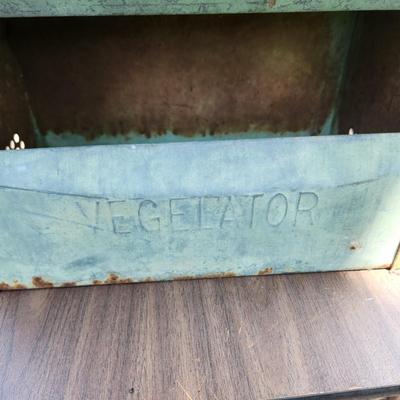 Antique Rustic Green Metal Vegetator 17x11x22