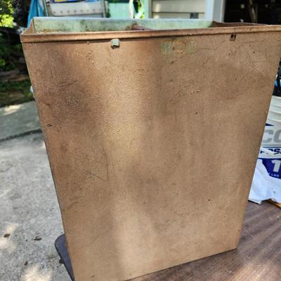 Antique Rustic Green Metal Vegetator 17x11x22