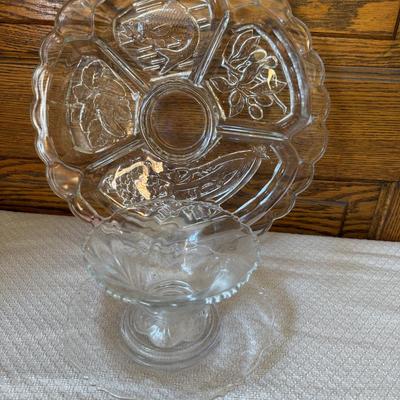 Vintage Glass Platter, serving dishes