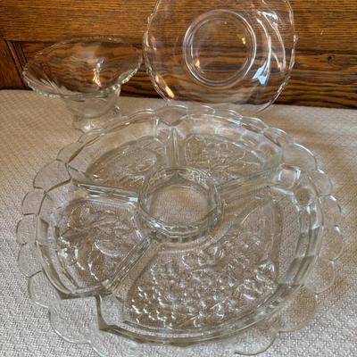 Vintage Glass Platter, serving dishes