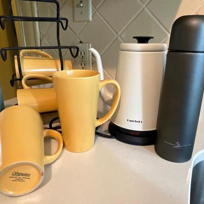 Kitchen mugs, Hot water pot, caribou thermos