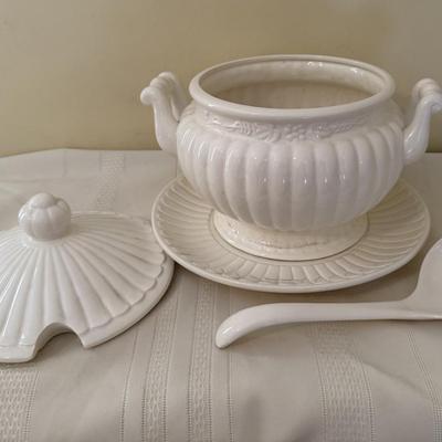 Vintage Ceramic serving bowl/cover/ladle