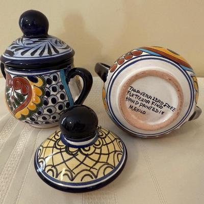 Mexican hand painted Sugar Bowls