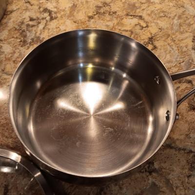 RACHEL RAY SAUCEPAN, DOUBLE BOILER/STEAMER AND A FRY PAN