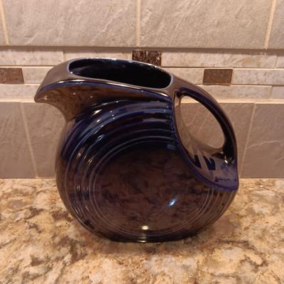 COBALT BLUE FIESTA LARGE DISC/DISK PITCHER