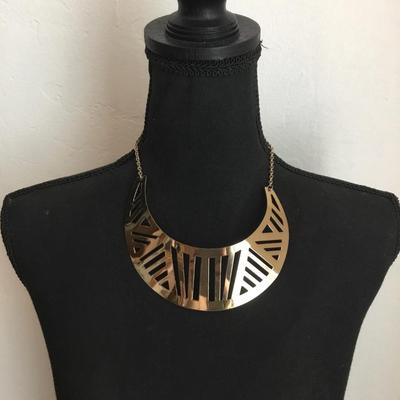 Gold tone statement necklace