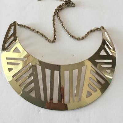 Gold tone statement necklace