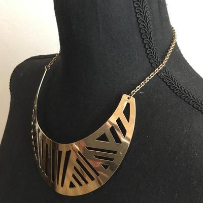 Gold tone statement necklace