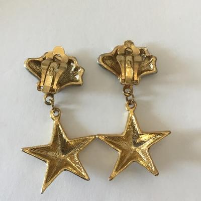 Beautiful Silver and gold tone clip on earrings vintage