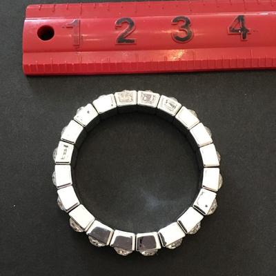 SilverTone stretchy bracelet with rhinestones