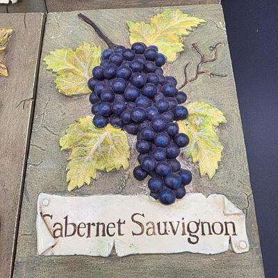 LOT 79: Vintage Wine-Themed Decorative Items