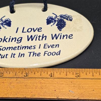 LOT 79: Vintage Wine-Themed Decorative Items