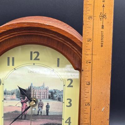 LOT 80C: Vintage Golf Themed Items, Includes A Linden Mantel Clock, Book Ends & More