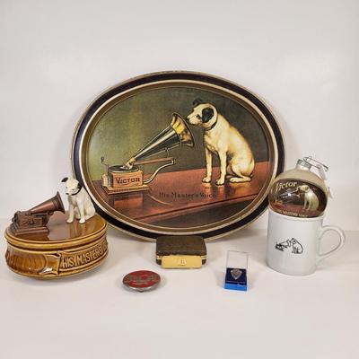 LOT 82: Vintage Lot of Assorted RCA Themed Items