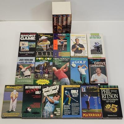 LOT 88: Variety of Golf Themed Items Including VHS Tapes, Posters and More