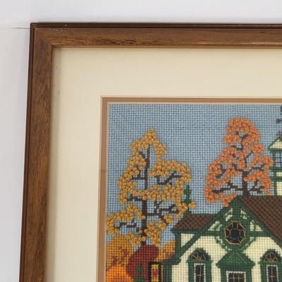 LOT 98: Framed Needlepoint Artwork by Charles Wysocki Adapted by Dimensions