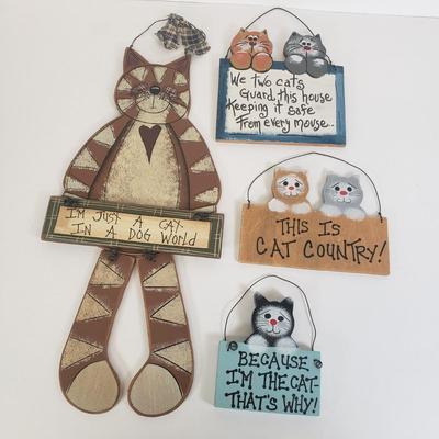 LOT 101: Cat Collection; Wall Hangings with Goebel Victoria Ashlea Original Doll