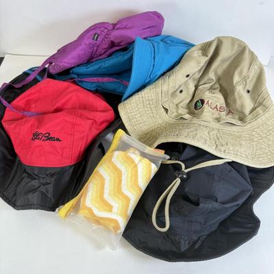 LOT 114: Collection of Bucket Hats & Weather Proof Hoods