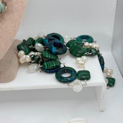 LOT 119: Colorful Collection of Necklaces & Pierced Earrings