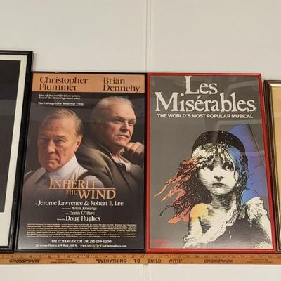 LOT 122: Four Framed Posters Including Albert Einstein, Les Miserables and More